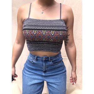 Printed tube crop top